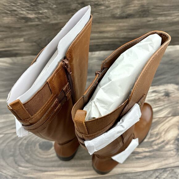 NIB Naturalizer 8M Jackie Leather Knee High Riding Boots Zip Buckle Cinnamon - Picture 10 of 15